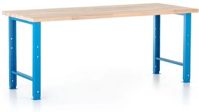 Állítható magasságú műhelyasztal Basic, 200 x 80 cm, kék - ral 5012