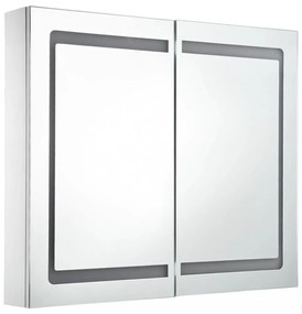 tükrös fürdőszobaszekrény LED világítással 80 x 12,2 x 68 cm