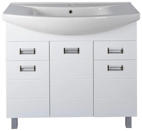 Viva SZQUARE 85 lábon álló fürdőszobabútor Sanovit ZENON 6085 porcelán mosdóval 86 x 50 cm