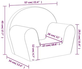 kék puha plüss gyerekkanapé