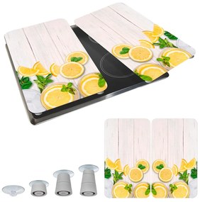 Edzett üveg tűzhely fedőlap szett 2 db-os 52x30 cm Lemons – Wenko