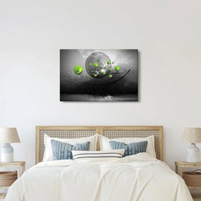 Zöld absztrakt gömbök képe (90x60 cm)