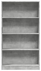 betonszürke szerelt fa könyvespolc 80 x 24 x 143 cm