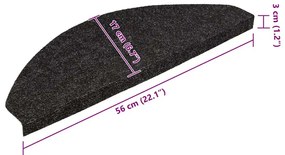 30 db fekete öntapadó lépcsőszőnyeg 56 x 17 x 3 cm
