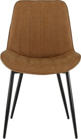 Szék, ekobőr barna camel/fekete, HAZAL