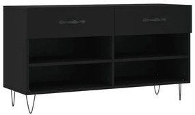 fekete szerelt fa cipőpolc 102x35x55 cm