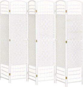 HOMCOM 6 Paneles Elválasztó Ajtó 95,28x66,93 hüvelyk Papírrost és Nyárfa Keret, Elegáns Dekoráció Hálószobába és Nappaliba - Fehér | Aosom