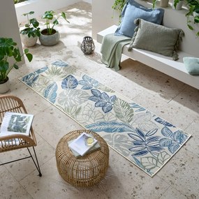 Zöld-kék kültéri-beltéri szőnyeg 80x230 cm Bella Leaf – Flair Rugs