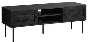 Fekete TV-állvány tölgyfa dekorral 120x43 cm Pensacola – Unique Furniture
