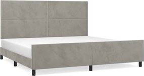vidaXL világosszürke bársony ágykeret matrac nélkül 200 x 200 cm