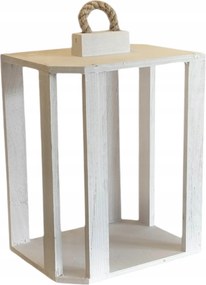 Lampion széles ferde fa esküvői nád karácsony fehér 35cm