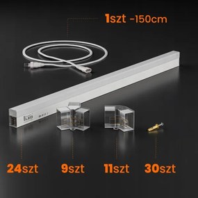 LED mennyezeti lámpa LED/192W/85-265V 6500K 298x209 cm CRI 90 IP54 fehér