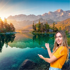 3D fotótapéta Nappali Hálószoba Hegyek Erdő Természet Tájkép 392x260 F GLNK04