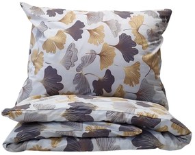 Ginko szürke pamut lepedők 200x140cm+90x70cm TiaHome
