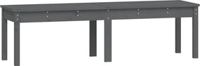 vidaXL 2 személyes szürke tömör fenyőfa kerti pad 159,5x44x45 cm