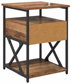 Éjjeliszekrény fiókkal 2 pcs Régi fa 40 x 42 x 55 cm Faanyag