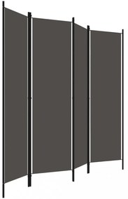 antracitszürke 4 paneles paraván 200 x 180 cm