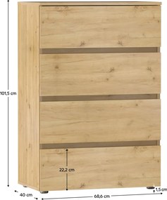 PARMAD komód, tölgyfa artisan