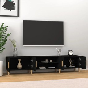 fekete szerelt fa TV-szekrény 180 x 31,5 x 40 cm