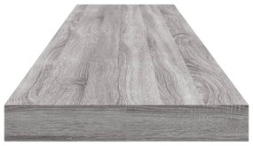 4 db szürke sonoma színű szerelt fa fali polc 100 x 10 x 1,5 cm