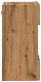2 db kézműves tölgy színű fali TV-szekrény LED-del 40x30x60,5cm
