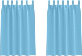 vidaXL Fekete Függöny Gyűrűkkel 2 pcs Világoskék 175 x 140 cm