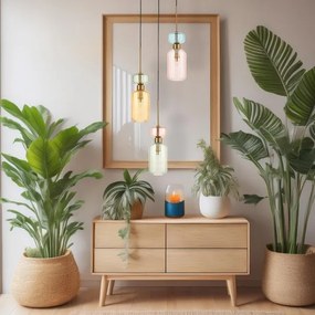 Csillár zsinóron MOLLY 3xE14/40W/230V átm. 38 cm színes