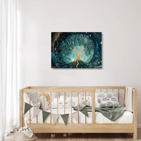 Üveg kép – Életfa az univerzumban (70x50 cm)
