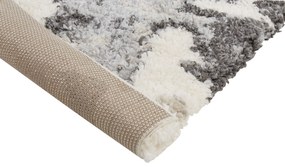 Fehér és szürke hosszú szálú szőnyeg 160 x 230 cm SEVAN Beliani