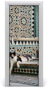 Poszter tapéta ajtóra Cat Marokkóban 85x205 cm