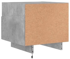 2 db betonszürke éjjeliszekrény LED-világítással 40x39x37 cm