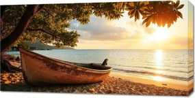 Vászonkép 100x50cm Hálószoba Nappali Panoráma Csónak