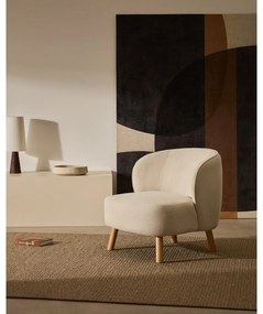 Krémszínű zsenília fotel Ulit – Kave Home
