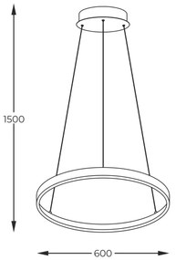 Zuma Line 2023201-GD60 - LED Csillár zsinóron BRENO LED/28W/230V 3000/4000/6000K
