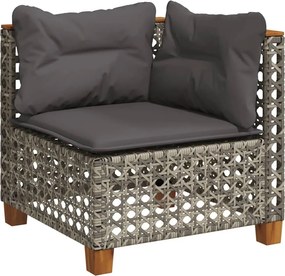 vidaXL szürke polyrattan kerti sarokkanapé párnával