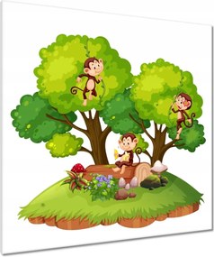 Vászonkép 90x90 Játékos majmok