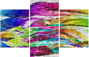 Kép - Téglafal színes lángokkal (90x60 cm)