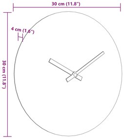 sárga és fekete szerelt fa falióra Ø30 cm