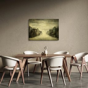 Egy nyugati város képe (üvegen) (70x50 cm)