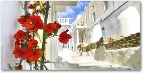 Fotó kép edzett üveg Mykonos Görögország 140x70