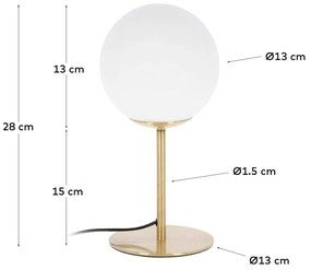 Aranyszínű asztali lámpa fém búrával (magasság 28 cm) Mahala – Kave Home