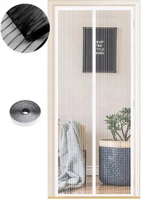 Mágneses szúnyogháló 120x240 cm erkélyajtóhoz fúrás nélkül Fehér