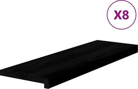 vidaXL lépcsőfokok 8 db Sötétbarna 80x30x2 cm tömör fa tölgyfa