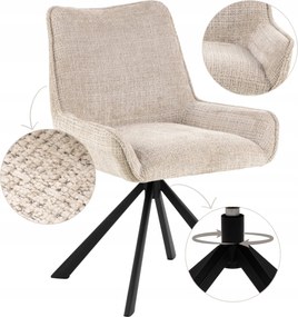 Kényelmes Étkező Forgószék Bézs kárpitozott nappali