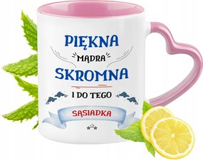 Szomszéd Bögre Rózsaszín Szív Alakú Füllel Kávé Ajándék