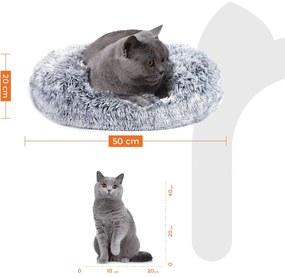 Kutyaágy, kerek macskaágy,s-es méretű, szürke | feandrea