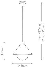 Alora Mood ALM-REMYCK-P-GD - REMYCK kábeles függőlámpa 1xE27/60W/230V átm. 34,3 cm arany