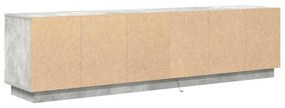 betonszürke TV-szekrény LED lámpákkal 193,5x41x50 cm