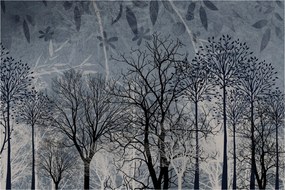 Kép - Fa sziluettek levelekkel (90x60 cm)