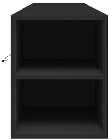 fekete falra szerelhető TV-szekrény LED-del 180 x 31 x 39,5 cm